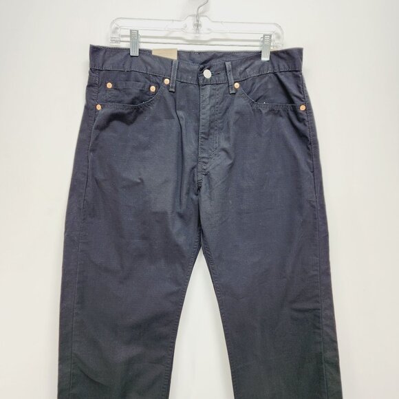 Levis 505 Regular Fit Mens Jeans W34 L32  Straight Leg Dark Black Denim - Picture 7 of 10